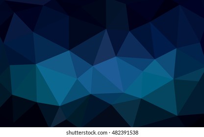 Dark blue polygonal illustration, which consist of triangles. Triangular design for your business. Creative geometric background in Origami style with gradient.