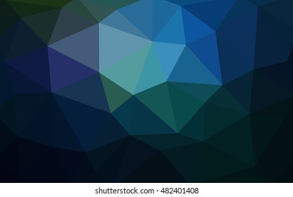 Dark blue polygonal illustration, which consist of triangles. Triangular design for your business. Creative geometric background in Origami style with gradient.