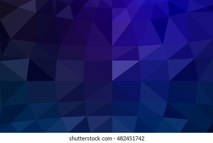 Dark blue polygonal illustration, which consist of triangles. Triangular design for your business. Creative geometric background in Origami style with gradient.