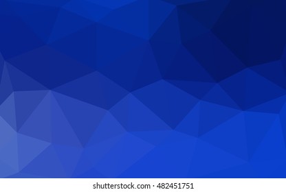 Dark blue polygonal illustration, which consist of triangles. Triangular design for your business. Creative geometric background in Origami style with gradient.