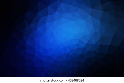 Dark blue polygonal illustration, which consist of triangles. Geometric background in Origami style with gradient. Triangular design for your business.