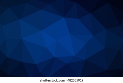 Dark blue polygonal illustration, which consist of triangles. Triangular design for your business. Creative geometric background in Origami style with gradient.
