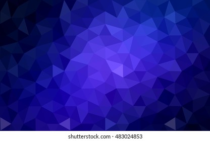 Dark blue polygonal illustration, which consist of triangles. Geometric background in Origami style with gradient. Triangular design for your business.
