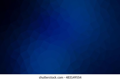 Dark blue polygonal illustration, which consist of triangles. Geometric background in Origami style with gradient. Triangular design for your business.