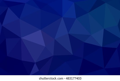 Dark blue polygonal illustration, which consist of triangles. Triangular design for your business. Creative geometric background in Origami style with gradient.