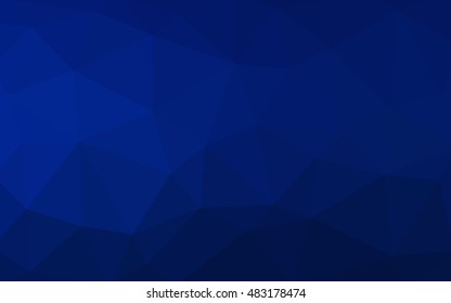 Dark blue polygonal illustration, which consist of triangles. Triangular design for your business. Creative geometric background in Origami style with gradient.