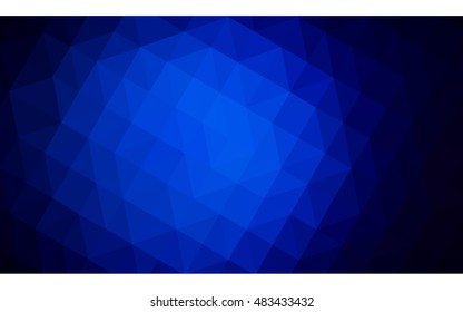 Dark blue polygonal illustration, which consist of triangles. Geometric background in Origami style with gradient. Triangular design for your business.