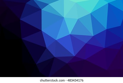 Dark blue polygonal illustration, which consist of triangles. Triangular design for your business. Creative geometric background in Origami style with gradient.