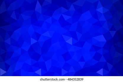 Dark blue polygonal illustration, which consist of triangles. Geometric background in Origami style with gradient. Triangular design for your business.