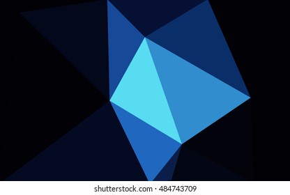 Dark blue polygonal illustration, which consist of triangles. Geometric background in Origami style with gradient. Triangular design for your business.