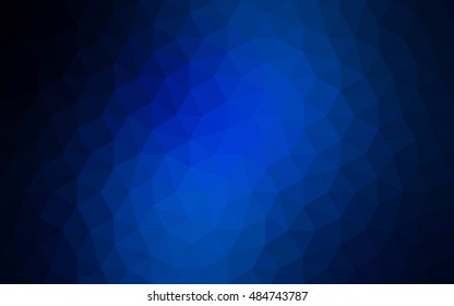 Dark blue polygonal illustration, which consist of triangles. Geometric background in Origami style with gradient. Triangular design for your business.