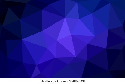 Dark blue polygonal illustration, which consist of triangles. Triangular design for your business. Creative geometric background in Origami style with gradient.