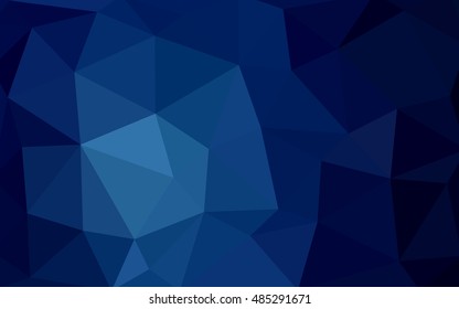 Dark blue polygonal illustration, which consist of triangles. Triangular design for your business. Creative geometric background in Origami style with gradient.