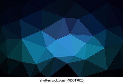 Dark blue polygonal illustration, which consist of triangles. Triangular design for your business. Creative geometric background in Origami style with gradient.