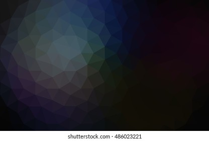 Dark blue polygonal illustration, which consist of triangles. Geometric background in Origami style with gradient. Triangular design for your business.