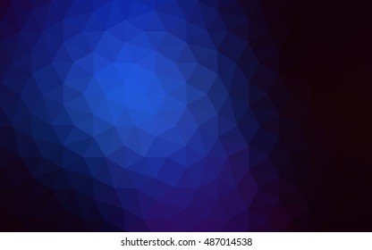 Dark blue polygonal illustration, which consist of triangles. Geometric background in Origami style with gradient. Triangular design for your business.