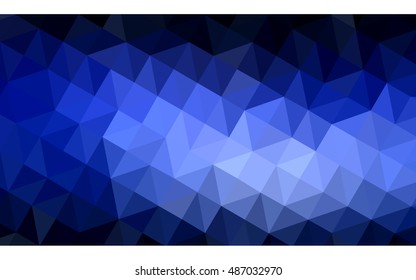 Dark blue polygonal illustration, which consist of triangles. Geometric background in Origami style with gradient. Triangular design for your business.