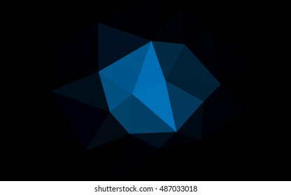 Dark blue polygonal illustration, which consist of triangles. Triangular design for your business. Creative geometric background in Origami style with gradient.