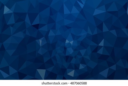 Dark blue polygonal illustration, which consist of triangles. Geometric background in Origami style with gradient. Triangular design for your business.