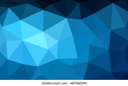 Dark blue polygonal illustration, which consist of triangles. Triangular design for your business. Creative geometric background in Origami style with gradient.