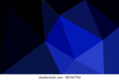 Dark blue polygonal illustration, which consist of triangles. Geometric background in Origami style with gradient. Triangular design for your business.