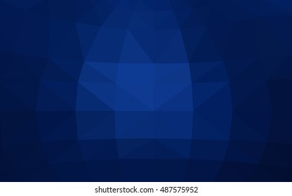 Dark blue polygonal illustration, which consist of triangles. Triangular design for your business. Creative geometric background in Origami style with gradient.