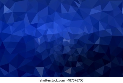 Dark blue polygonal illustration, which consist of triangles. Geometric background in Origami style with gradient. Triangular design for your business.