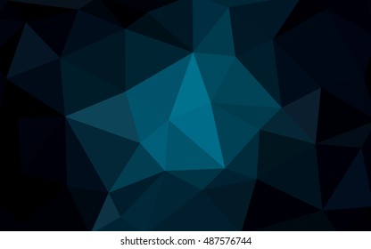 Dark blue polygonal illustration, which consist of triangles. Triangular design for your business. Creative geometric background in Origami style with gradient.