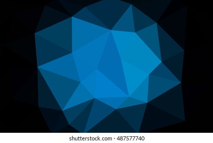 Dark blue polygonal illustration, which consist of triangles. Triangular design for your business. Creative geometric background in Origami style with gradient.