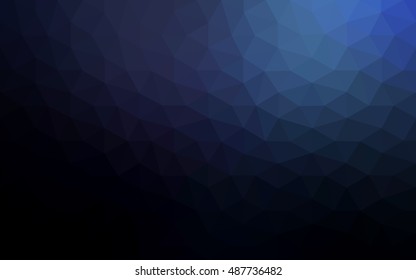 Dark blue polygonal illustration, which consist of triangles. Geometric background in Origami style with gradient. Triangular design for your business.