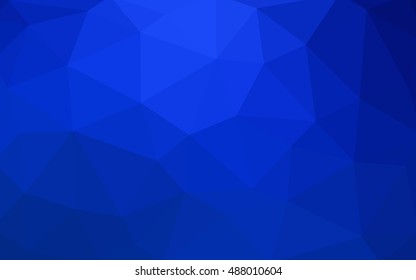 Dark blue polygonal illustration, which consist of triangles. Triangular design for your business. Creative geometric background in Origami style with gradient.