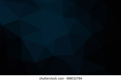 Dark blue polygonal illustration, which consist of triangles. Triangular design for your business. Creative geometric background in Origami style with gradient.