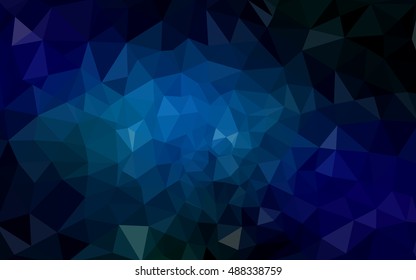 Dark blue polygonal illustration, which consist of triangles. Geometric background in Origami style with gradient. Triangular design for your business.