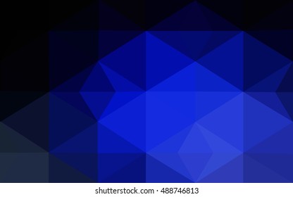 Dark blue polygonal illustration, which consist of triangles. Geometric background in Origami style with gradient. Triangular design for your business.