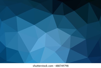 Dark blue polygonal illustration, which consist of triangles. Triangular design for your business. Creative geometric background in Origami style with gradient.