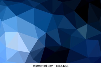 Dark blue polygonal illustration, which consist of triangles. Triangular design for your business. Creative geometric background in Origami style with gradient.
