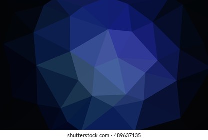 Dark blue polygonal illustration, which consist of triangles. Triangular design for your business. Creative geometric background in Origami style with gradient.
