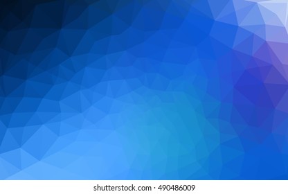 Dark blue polygonal illustration, which consist of triangles. Geometric background in Origami style with gradient. Triangular design for your business.