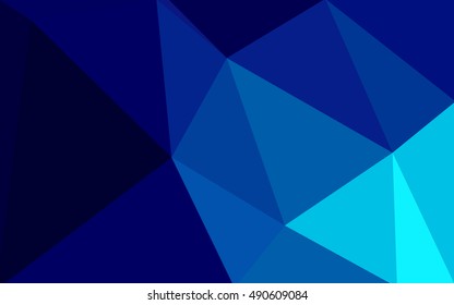 Dark blue polygonal illustration, which consist of triangles. Geometric background in Origami style with gradient. Triangular design for your business.