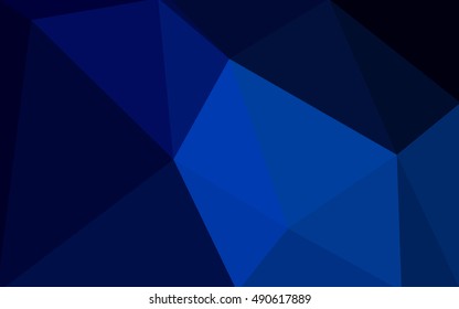 Dark blue polygonal illustration, which consist of triangles. Geometric background in Origami style with gradient. Triangular design for your business.