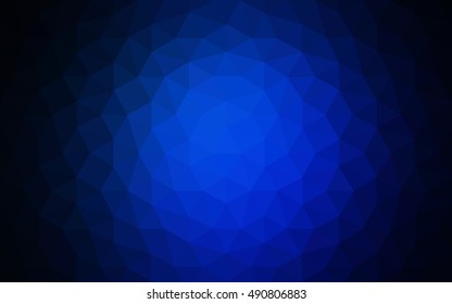 Dark blue polygonal illustration, which consist of triangles. Geometric background in Origami style with gradient. Triangular design for your business.