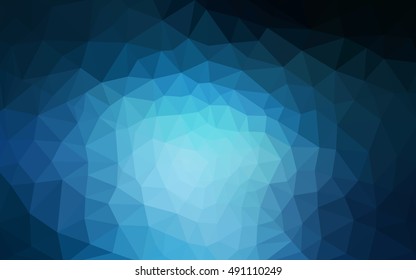 Dark blue polygonal illustration, which consist of triangles. Geometric background in Origami style with gradient. Triangular design for your business.