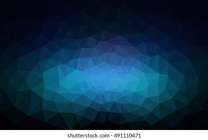 Dark blue polygonal illustration, which consist of triangles. Geometric background in Origami style with gradient. Triangular design for your business.