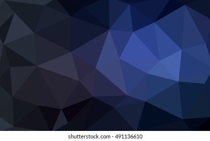 Dark blue polygonal illustration, which consist of triangles. Triangular design for your business. Creative geometric background in Origami style with gradient.