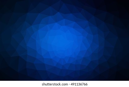Dark blue polygonal illustration, which consist of triangles. Geometric background in Origami style with gradient. Triangular design for your business.