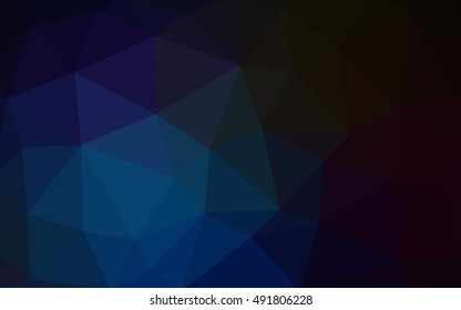 Dark blue polygonal illustration, which consist of triangles. Triangular design for your business. Creative geometric background in Origami style with gradient.