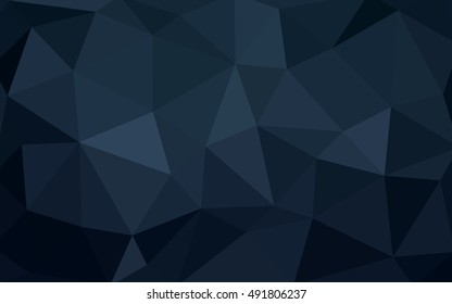 Dark blue polygonal illustration, which consist of triangles. Triangular design for your business. Creative geometric background in Origami style with gradient.