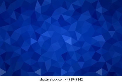 Dark blue polygonal illustration, which consist of triangles. Geometric background in Origami style with gradient. Triangular design for your business.