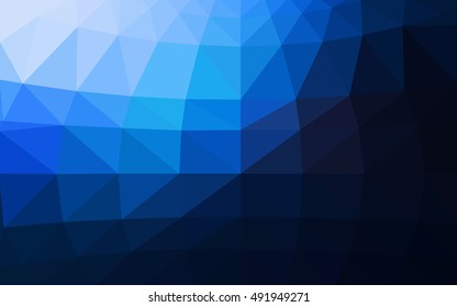 Dark blue polygonal illustration, which consist of triangles. Triangular design for your business. Creative geometric background in Origami style with gradient.