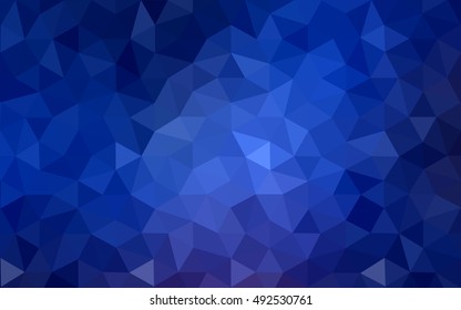 Dark blue polygonal illustration, which consist of triangles. Geometric background in Origami style with gradient. Triangular design for your business.